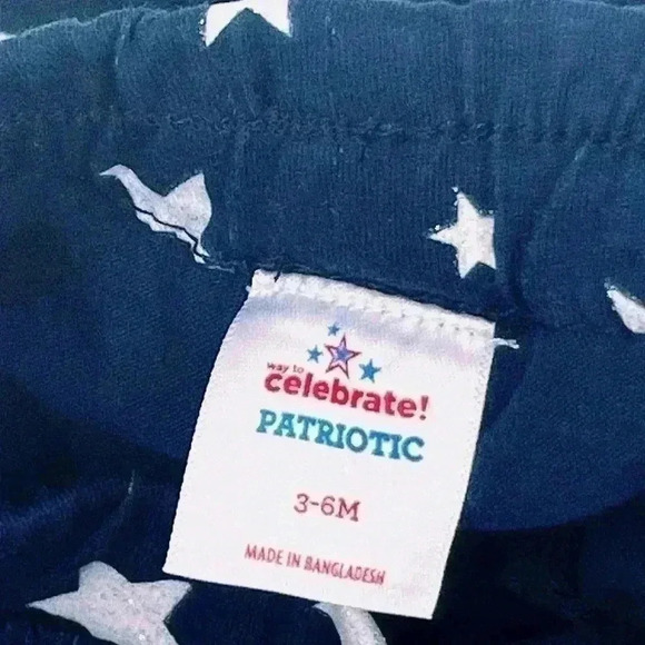 Infants Celebrate Patriotic Blue With White Stars 4th Of July Skirt 3-6M - Picture 2 of 6